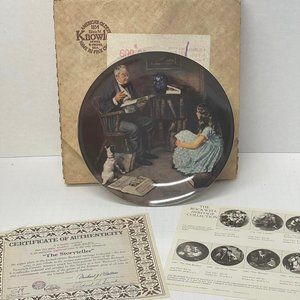 Norman Rockwell , The Story Teller 1984,  Knowles Collector Plate with Box